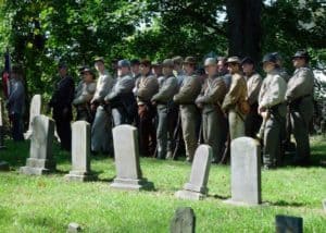 civil war reenactors during the Waterford Fair in Waterford Virginia