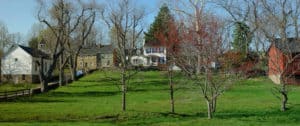 John Wesley Church and Bond Street Green in Waterford VA