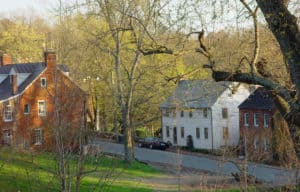 Touring the bottom of Main Street in the spring in Waterford VA