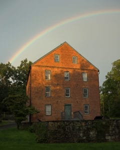 Rainbow over the Old Mill in Waterford Virginia in Loudoun County