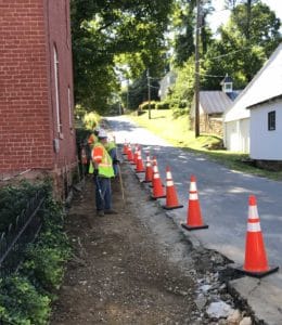 Fixing the drainage and sidewalk on Patrick Street in Waterford Virginia